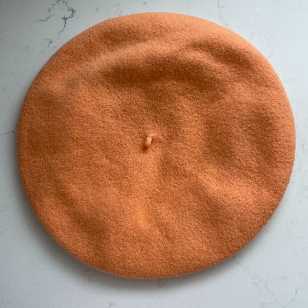 Patricia Dumont Classic Wool Blend Beret/Tam Hat Made in Italy Peach Sz OS
